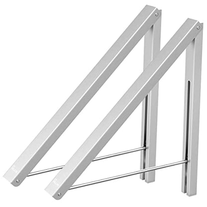 Wall Mounted Drying Rack Clothes Hanger Folding Wall Coat Racks Aluminum Home Storage Organiser Space Savers - color: Matt Silver