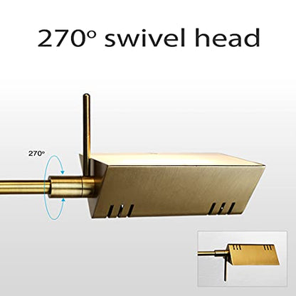 O'Bright LED Pharmacy Table Lamp, Full Range Dimming, 12W LED, 360 Degree Swing Arms, Desk, Reading, Craft, Work Lamp, ETL Tested, Antique Brass (Gold) - color: Antique Brass
