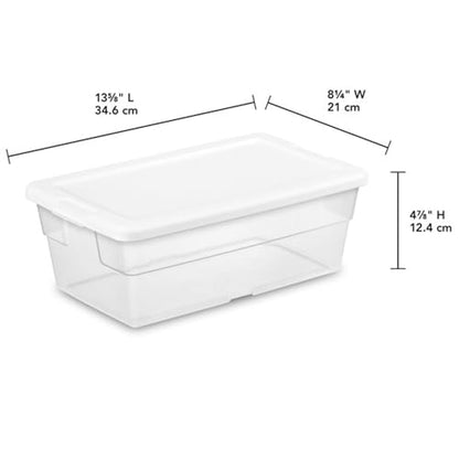 Sterilite 48-Pack 6 Quart Storage Box, Stackable Clear Plastic Bins with Snap-On Lids – Heavy-Duty Organizing Containers for Closet, Bathroom & Office - size: 6 Quart, style: 48 Pack