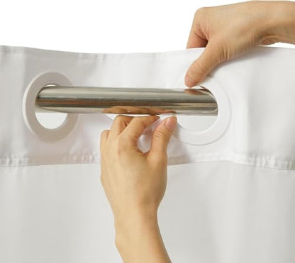 TOMOZ No Hook Bathroom Window Curtain, Narrow Short Fabric Privacy Waterproof Shower Window Curtain with Hooks, Small Window Curtains for Bathroom, Kitchen, Width 30 x Length 36 Inch - size: 30"W x 36"L (Pack of 1)