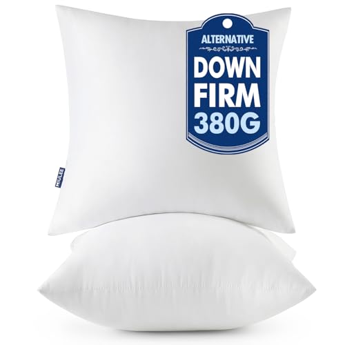 MIULEE 16x16 Throw Pillows Inserts 2 Pack, Decorative Pillows for Couch Bed | 100% Virgin Filling, Full and Fluffy, Lumbar, Back and Neck Support - size: 16x16 Inch