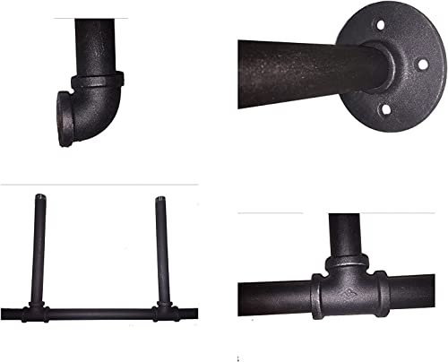 Industrial Retro Wall Mount Iron Pipe Shelf,DIY Open Bookshelf,Hung Bracket,Home Improvement Kitchen Shelves,Tool Utility Shelves, Office,Ceiling Mount Shelf - size: 12“Deep 3pcs