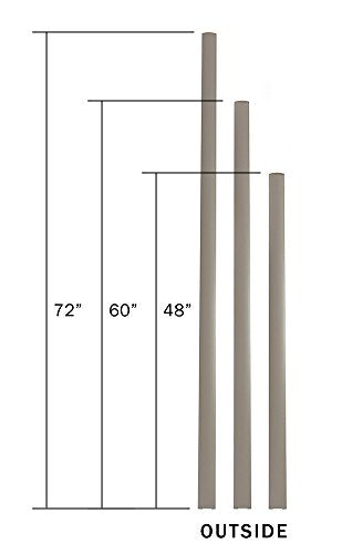 GOF Office Partition Single Panel (2 End Bars 48" h) 4ft - size: 2 x End Bars 48"H
