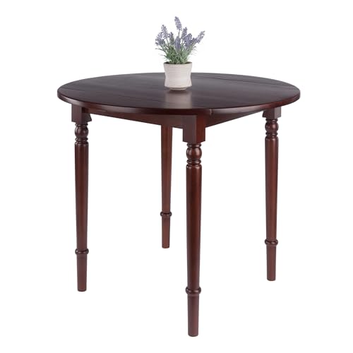 Winsome Sorella Round Double Drop Leaf Dining Table, Walnut - color: Walnut, size: Table