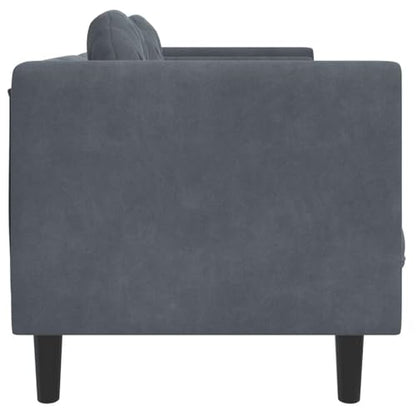 Dark Grey Velvet 3-Seater Sofa for Modern Living Room, 76.2 Inch Long with Thick Cushions and Plush Armrests, Plywood and Solid Wood Frame - color: Dark Gray, size: 1 & 3-Seater