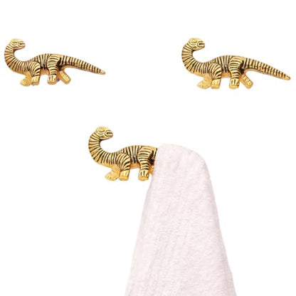 Indian Shelf Set of 3 Dinosaur Wall Hooks for Kids Nursery and Towels - style: Diplodocus