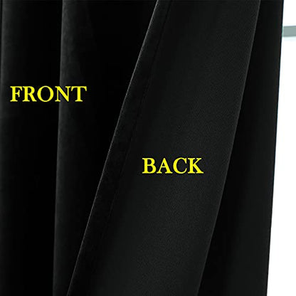 Timeper Black Velvet Curtains 90 inches 2 Panels,Blackout Curtains for Bedroom Living Room Thermal Insulated Luxury Super Soft Window Drapes,Back Tab & Rod Pocket,W52 x L90 inches - color: Black, size: 52"W x 90"L (Pack of 2)