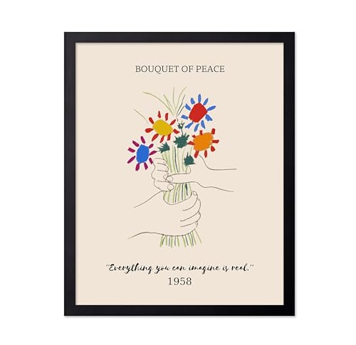 Poster Master Vintage Poster - Retro Bouquet of Peace Print - Flower Art - Gift for Men, Women, Student, Teacher - Floral Decor for Office, Classroom, Library, Dorm - 11x14 UNFRAMED Wall Art - color: Style-02, size: 11"L x 14"W