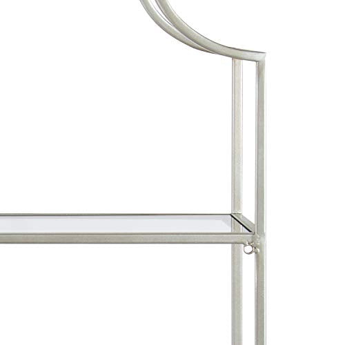 Kate and Laurel Ciel Glam 3-Tier Scalloped Wall Shelf, 20 x 30, Silver, Modern Shelving with Glass Tiers - color: Silver
