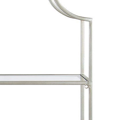 Kate and Laurel Ciel Glam 3-Tier Scalloped Wall Shelf, 20 x 30, Silver, Modern Shelving with Glass Tiers - color: Silver