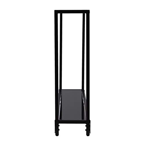SEI Furniture Bergen Narrow Metal Console Table, Dining Room With Open Concept Living Space Glam Style Powder-Coated Iron, Black - color: Black