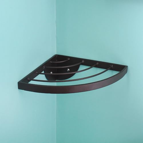 Bed Bath & Beyond Achla Designs 11.8" W Quarter-Round Roman Bronze Wrought Iron Corner Wall Plant Shelf, Powder Coated Finish