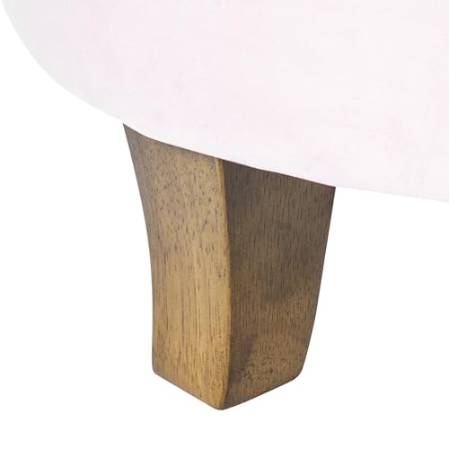 HomePop by Kinfine Fabric Upholstered Round Storage Ottoman - Velvet Button Tufted Ottoman with Removable Lid, Pink, Small - color: Pink