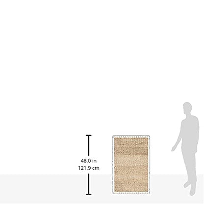SAFAVIEH Natural Fiber Collection Accent Rug - 2'3" x 4', Natural, Handmade Farmhouse Fringe Jute, Ideal for High Traffic Areas in Entryway, Living Room, Bedroom (NF733A) - size: 2'3" x 4' (Rectangular)