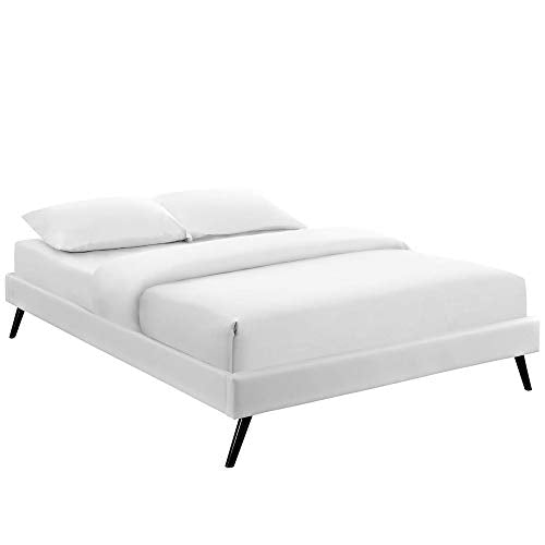 Ergode Loryn Platform Bed | Solid Wood Frame | Vinyl Upholstery | Slat Support System | No Box Spring Needed | Memory Foam Compatible | Stylish Headboard Options | Ideal for Modern Bedrooms