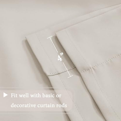 H.VERSAILTEX Blackout Tie Up Curtain Thermal Insulated Curtains Bathroom Curtain Ivory Tie Up Shade for Small Window (Rod Pocket Panel, 42 inches W x 63 inches L, Set of 1) - color: Ivory
