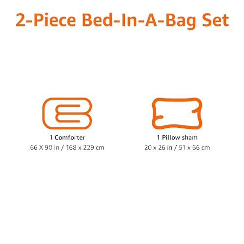 Amazon Basics 2-Piece Soft Microfiber Kid's Comforter and Pillow Sham Set, Twin, Navy, Solid - color: Navy, size: Twin