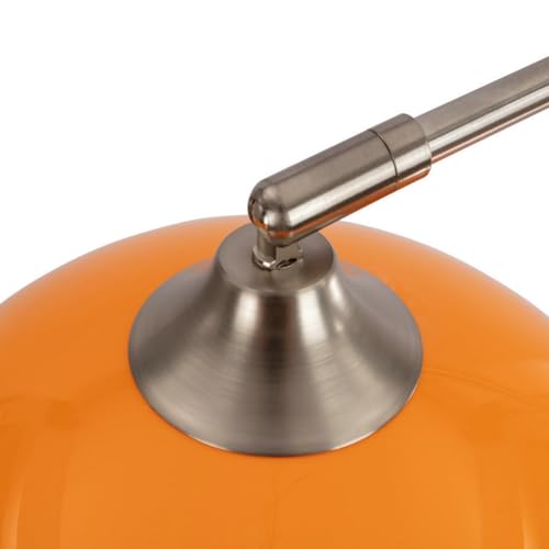 Orange Floor Lamp Mid-Century Modern, White Marble Base, E26 Bulb Included for Living Room Bedroom Office Decor, US Plug, Acrylic Shade
