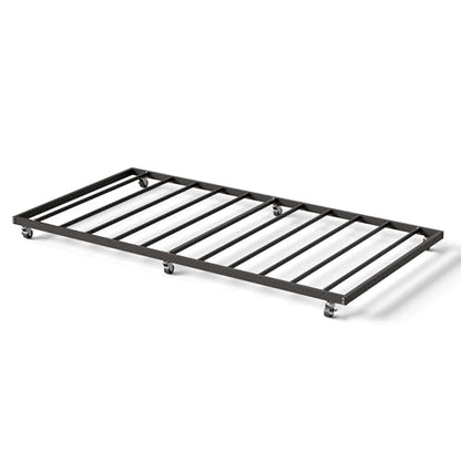 IDEALHOUSE Twin Size Metal Roll Out Trundle Bed Frame with Wheels and Slats Support, Black | Pull-Out Trundle, Space-Saving, Metal Frame, Living Room, Bedroom, Apartment - color: Modern Black, size: Twin Roll-Out Trundle