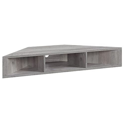 BELLEZE 47" Russel TV Stand & Entertainment Center - Gray Wash | Modern Style,Wall-mounted Storage Shelf,Fit TV up to 46",Living Room Dining Room - color: Gray Wash, style: Russel