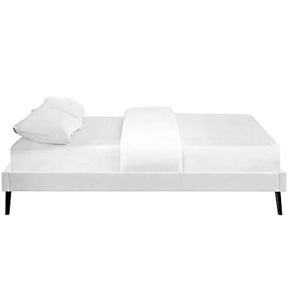 Ergode Loryn Platform Bed | Solid Wood Frame | Vinyl Upholstery | Slat Support System | No Box Spring Needed | Memory Foam Compatible | Stylish Headboard Options | Ideal for Modern Bedrooms