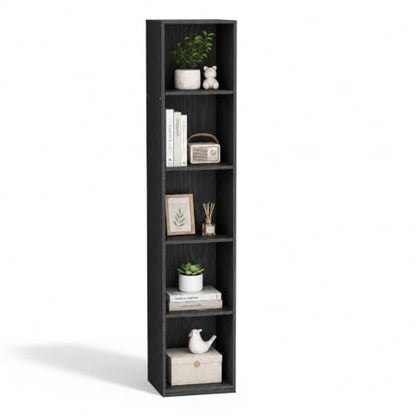 5 Cube Black Book Shelf, Tall Bookcase for Bedroom Home Office Living Room - color: Black, size: 5 Cube
