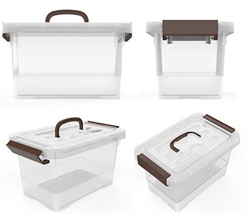 WYT Clear Storage Latch Box, 6 Pack Storage Organizer Bins with Latching Handle and Lids, 3.5 Quart - size: 3.5qt - 6 pack