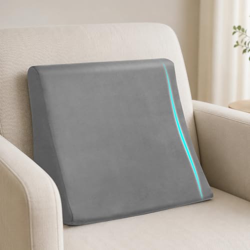 Vekkia Lumbar Support Pillow for Recliner,Ergonomic Back Support for Couch | Backrest Pillow, Improve Posture, Relieve Back Pain for Long Sitting & Elderly, for Armchair & Sofa, Removable Cover,Gray - color: Gray, size: 19.5"x16.5"x6"