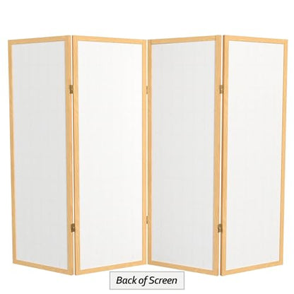 4 ft. Short Window Pane Shoji Screen - Natural - 4 Panels - color: Natural, size: 4 Panels
