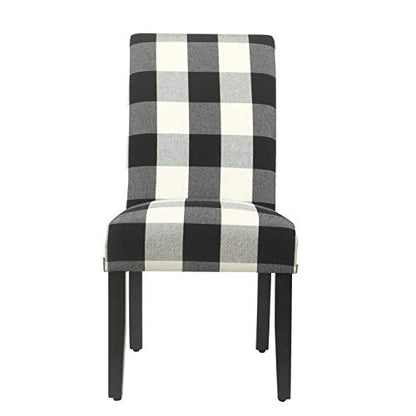 HomePop Parsons Dining Chair - Black Plaid (Set of 2) - color: Black Plaid(set of 2), style: Pack of 2