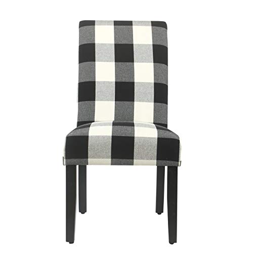 HomePop Parsons Dining Chair - Black Plaid (Set of 2) - color: Black Plaid(set of 2), style: Pack of 2