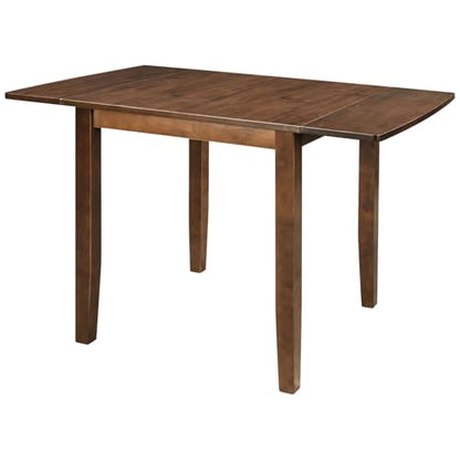 3Pcs Dining Set with Drop Leaf Dining Table and 2 X-Back Chairs, Solid Wood Kitchen Table Set for Small Place (Brown) - color: Brown