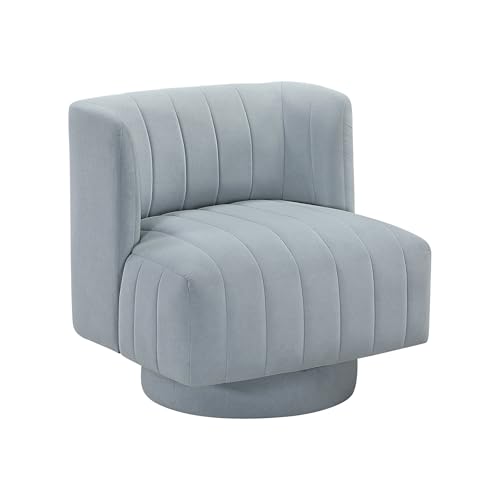 Lexicon Swivel Accent Chair, Textured Fabric Upholstered 360 Degree Swivel Barrel Chair with Channel Tufted, Comfort Seat, for Living Room, Bedroom, Office, Easy Assembly, Aqua Blue - color: Aqua Blue