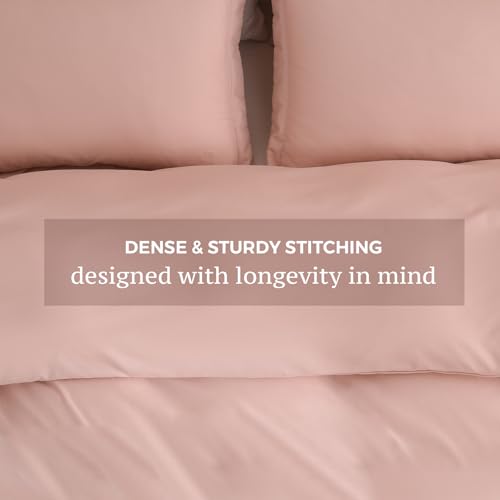 JSD Dusty Pink Duvet Cover Set King Size | 3 Piece Soft Microfiber Duvet Cover with Pillow Shams Zipper Closure, Comforter Not Included, Oeko-Tex Certified - color: Dusty Pink, size: King