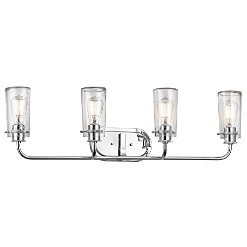 Kichler Braelyn 4-Light Industrial Vanity Light, Chrome - color: Chrome, size: 44 in 4-Light