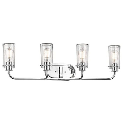 Kichler Braelyn 4-Light Industrial Vanity Light, Chrome - color: Chrome, size: 44 in 4-Light