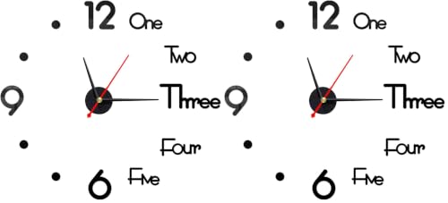Fowecelt 10-20 Inch DIY Wall Clock 3D Frameless Silent Non Ticking, Black Round Battery Operated Modern Wall Clocks for Living Room Bedroom Office Home and Kitchen (Pack of 2) - size: Small (10-20 Inch) (Pack of 2)