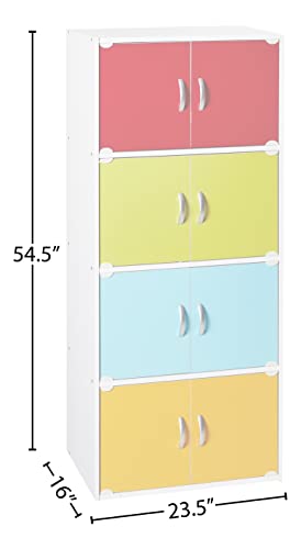 Hodedah Bookcase, 4 Shelf, Rainbow - color: Rainbow