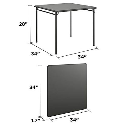 COSCO 34" Square Vinyl Top Folding Card Table, Antique Linen - color: Antique Linen