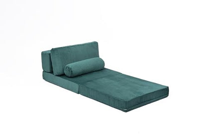 49" Foldable Modular Studio Couch, Space Saver Bed with High Density Foam, Sofa Individual with Creative Shape for Apartment Leisure Scenes, Green - color: Green