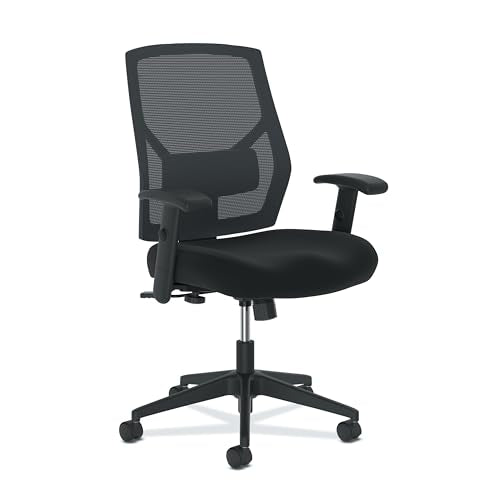 HON Crio Ergonomic Office Chair, Office Desk Computer Chair, Black | High back ergonomic desk chair with lumbar support, adjustable arms, standard tilt, rolling seating for home office decor - color: Mesh Back - Standard Tilt
