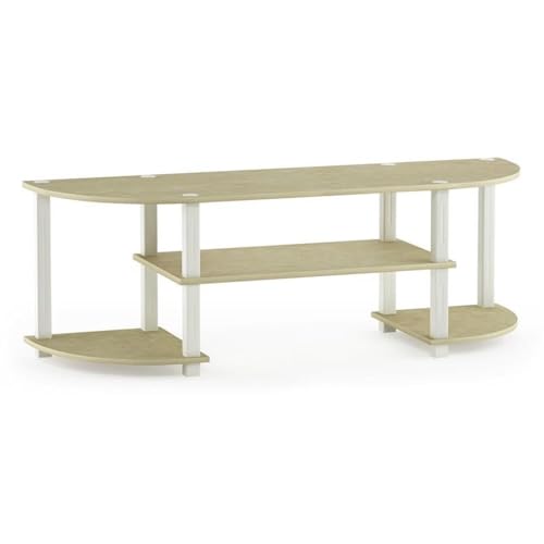 Furinno Turn-S-Tube Wide TV Entertainment Center, Cream Faux Marble/White - color: Cream Faux Marble/White, size: Wide