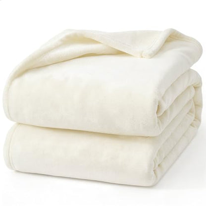 Hansleep King Beige Fleece Blanket, Soft Flannel Bed Blanket | Fuzzy Cozy Blanket 90x108 Inches, Multi-use for Bed, Sofa, Couch, Travel, Camping, All Season Warm Lightweight Cover - color: Beige, size: King (90x108 Inches)