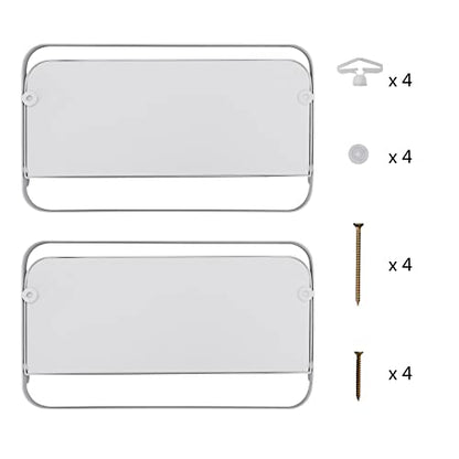 WELLAND White Floating Shelves Set of 2, Small Fold Down Wall Shelf Folding Display Wall Shelves for RV, Camper, Loft, Bedside | White Wooden Board & Metal Frame | 12" W x 5" D x 7" H - color: White+white