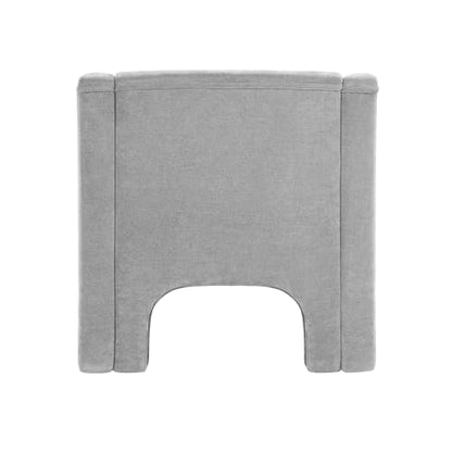 Penau Barrel Accent Chair, Chenille Upholstered Grey Seat | Soft Chenille Upholstery, Foam With Spring Pockets, Compact Living Room Seating, Bedroom Lounge Use