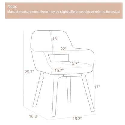 Desk Chair No Wheels Vanity Chair Comfy Accent Chair for Living Dining Room Bedroom Home Office Mid Century Modern Upholstered Armchair Sofa Chair (Brown, 1) - color: Brown