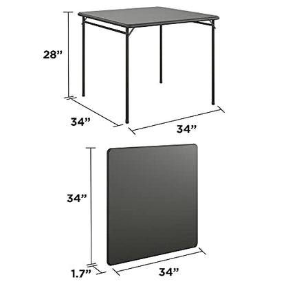 COSCO 34" Square Vinyl Top Folding Card Table, Black - color: Black