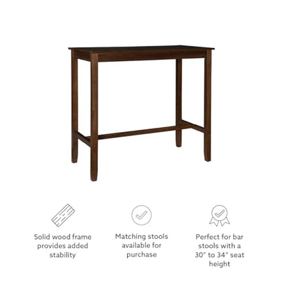 Linon Claridge Rustic Brown 42 inch Height Pub Bar Table - color: Rustic Brown, size: Bar Height