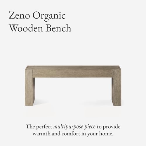 Maven Lane Zeno Bench, Grey Solid Wood | Handcrafted Solid Wood Bench, Ideal for the Living Room, Entryway, Foot of the Bed, or Extra Dining Table Seating - color: Weathered Grey