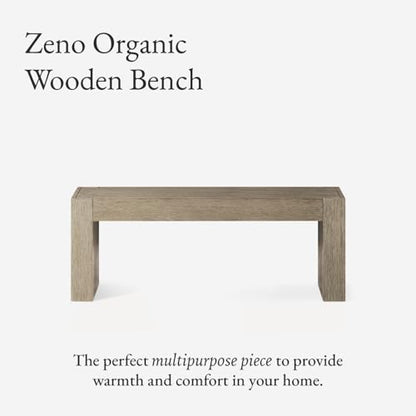 Maven Lane Zeno Bench, Grey Solid Wood | Handcrafted Solid Wood Bench, Ideal for the Living Room, Entryway, Foot of the Bed, or Extra Dining Table Seating - color: Weathered Grey